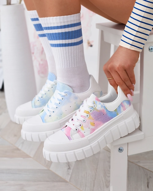 Сині жіночі тенісні кросівки з принтом Lonoll- Footwear