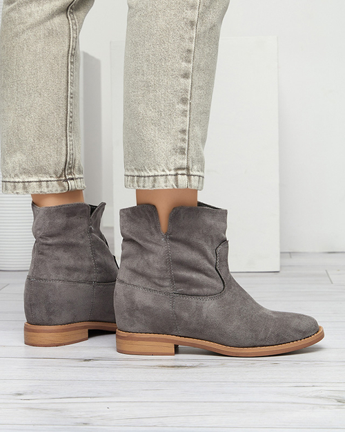 Сірі жіночі черевики на прихованій танкетці Terband