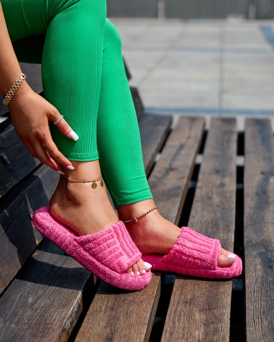 Жіночі шльопанці з тканини Royalfashion Pink Tylles