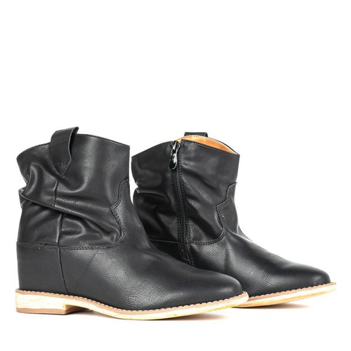 Чорні ковбойські черевики на каблуці клинової каблучки - Взуття 1