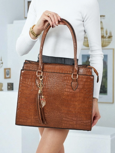 Dámská shopper kabelka z eko kůže s ražbou Seraphyne
