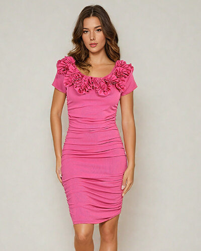 Royalfashion Zmačkané dámské mini šaty