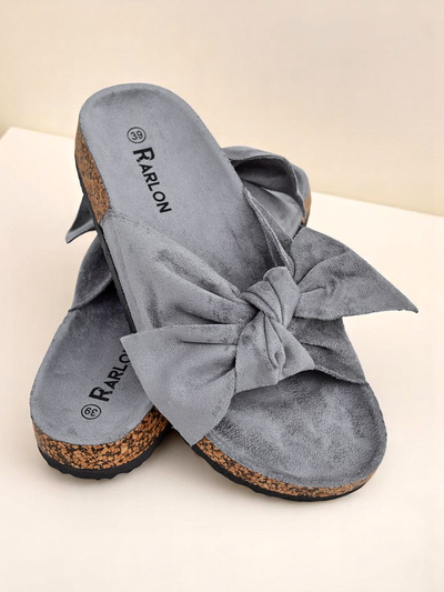 Royalfashion Dámské pantofle s mašlí Bubble Sun