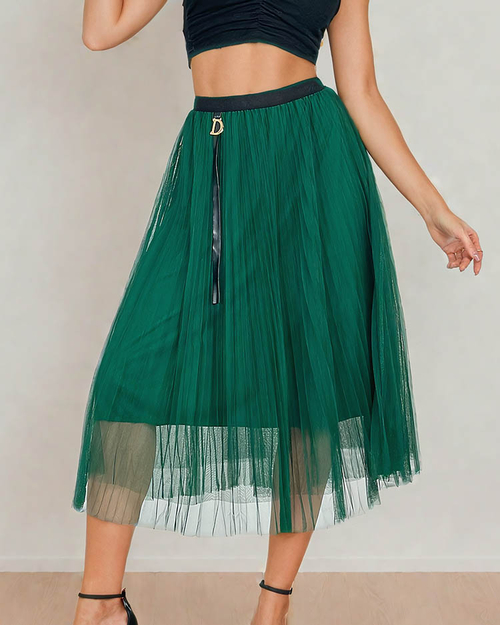 Royalfashion Жіноча двошарова спідниця міді