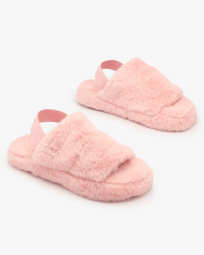 Royalfashion Růžové dámské pantofle s kožíškem Nabres