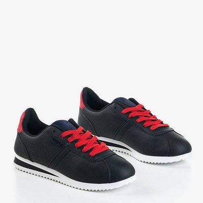 Černé dámské sportovní boty s červenými vložkami Dramena - Obuv 1