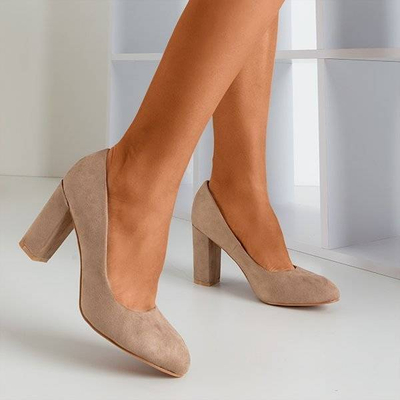 Béžová čerpadla na sloupu Amelle - Obuv