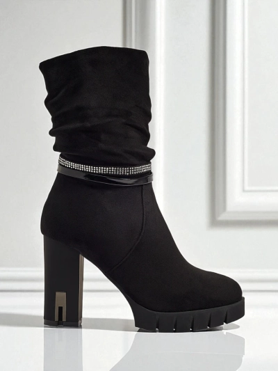 Ботильйони жіночі еко замшеві на підборах-стовпчику BrambleDusk