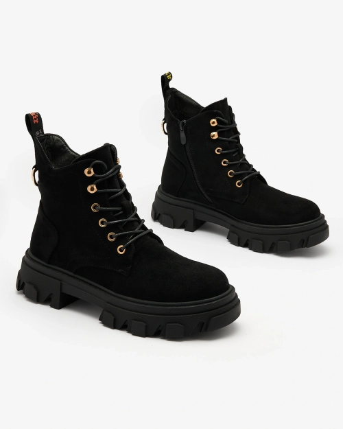 Royalfashion Чорні жіночі утеплені черевики Sedurra trapper