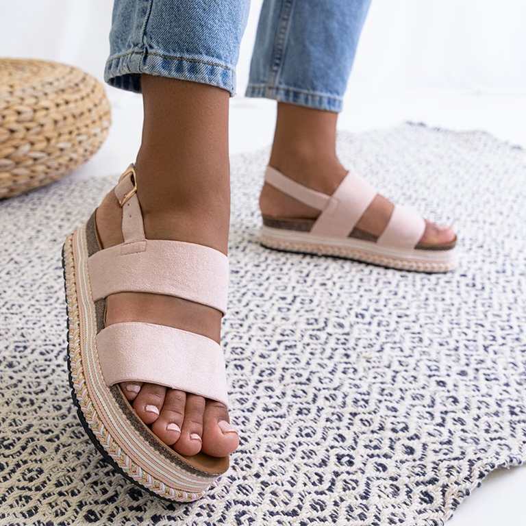 Růžové dámské sandály na platformě Kodenia - Obuv