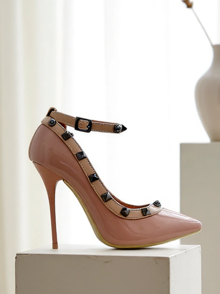 Royalfashion Dámské lakované lodičky se štrasem Qoscalle