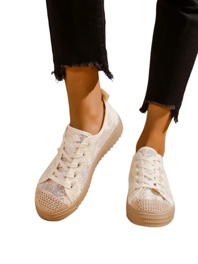 Royalfashion dámské krajkové tenisky se třpytkami Nille