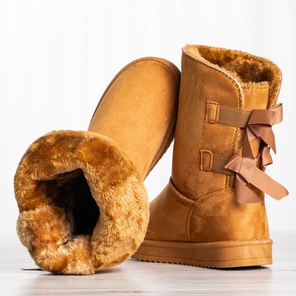 Hnědé sněhové boty mukluki s luky Snowy - Obuv 1