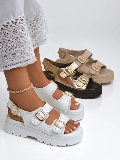 Royalfashion Dámské sandály na silnější podrážce s džety Rocky Chic