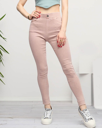 Dámské světle růžové treggings- Oblečení