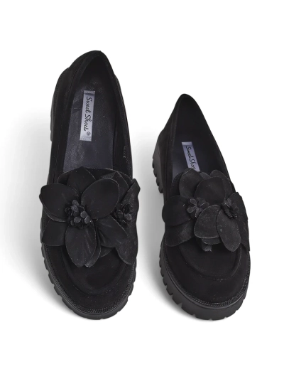 Royalfashion Ekosuede dámské mokasíny s květinou Floverse