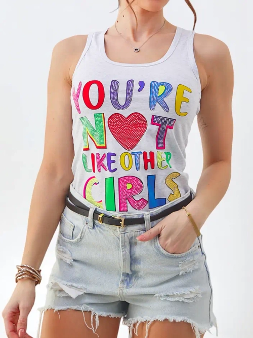 Royalfashion Жіноча бавовняна майка з бретелями та унікальними принтами