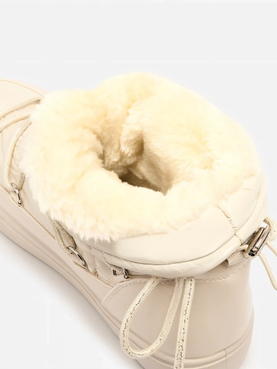 Royalfashion Dámské nazouvací boty a'la snow boots v béžové barvě Vevnose