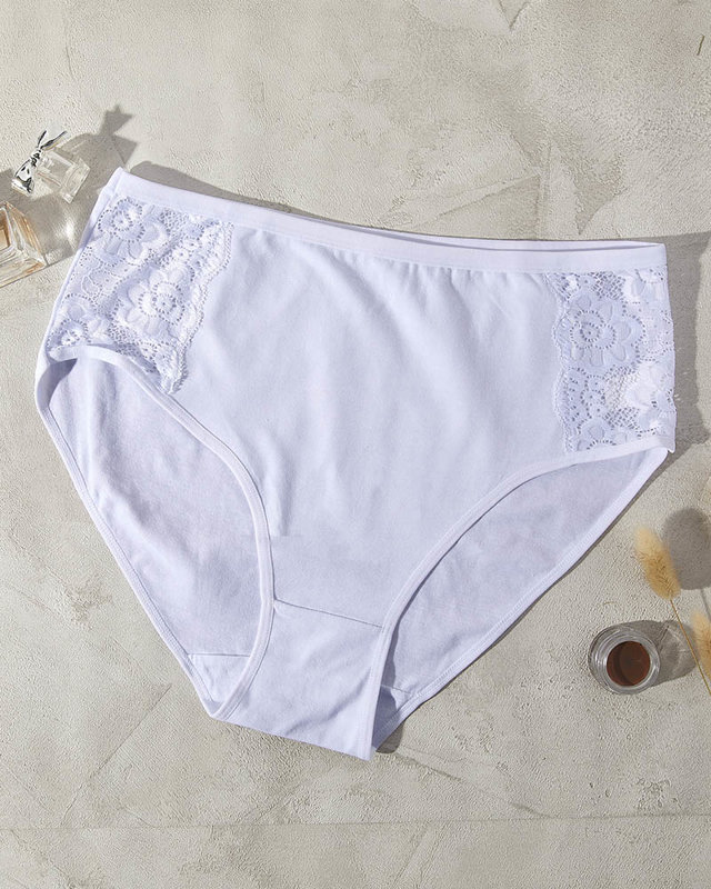 Klasické dámské kalhotky bílé barvy. PLUS VELIKOST- Spodní prádlo