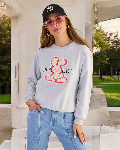 Жіночий бавовняний світшот з тонким принтом Royalfashion