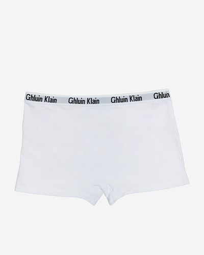 Жіночі білі однотонні боксерки з принтом - Нижня білизна