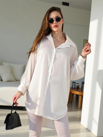 Royalfashion Dlouhá oversized košile pro ženy