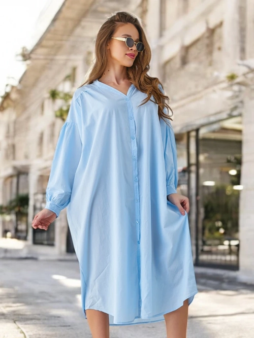 Royalfashion Котонова довга жіноча сорочка а-ля сукня