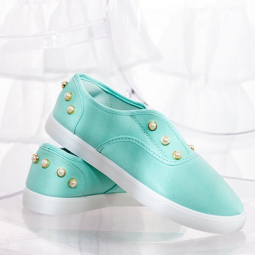 Блакитні мокасини з перлинами Marbels - Взуття