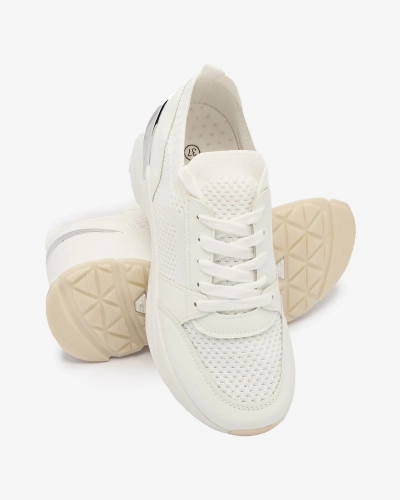 Bílé dámské sportovní tenisky na podpatku Ezetta- Obuv