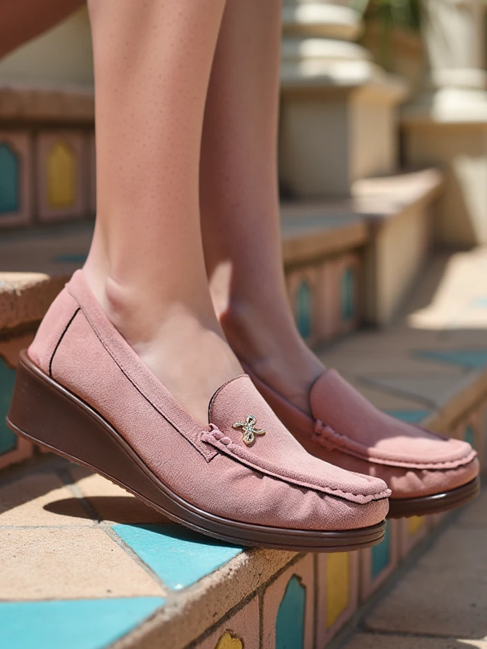 Royalfashion Dámské mokasíny na nízkém wedge Lomman