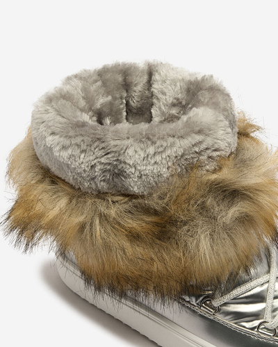 Royalfashion Stříbrné nazouvací boty a'la snow boots for women Gomllo
