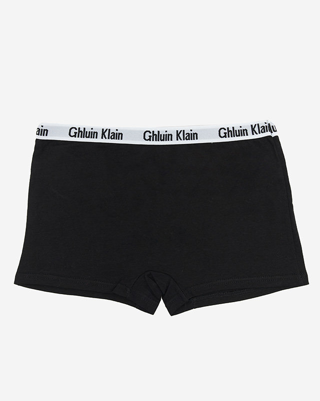 Dámské černé uniformní boxerky s potiskem- Spodní prádlo