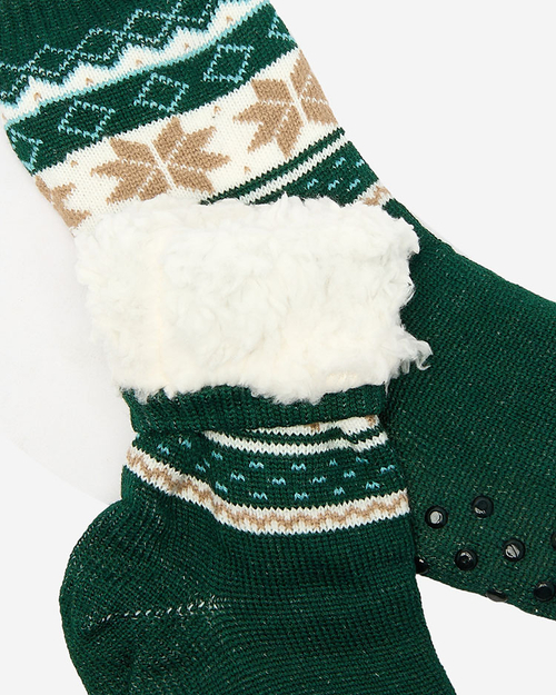 Чоловічі утеплені шкарпетки Royalfashion Green Christmas