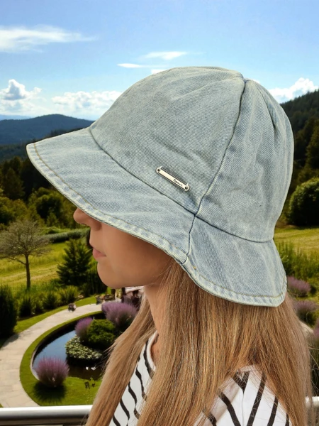 Dámský klobouk Demetra denim bucket hat – lehký polyesterový styl