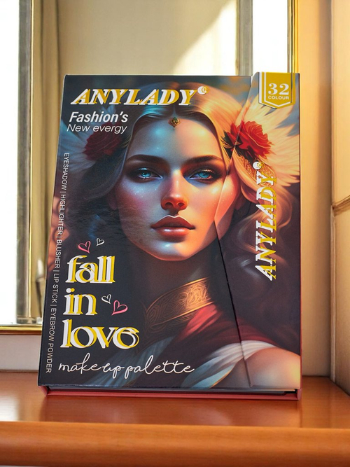 ANYLADY Компактна палітра для макіяжу – тіні для повік, контуринг, губи – 32 відтінки