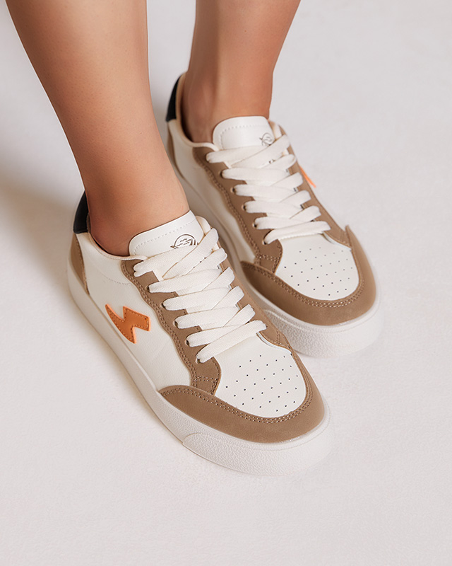 Bílé a hnědé sportovní tenisky pro ženy Rozzuci- Obuv