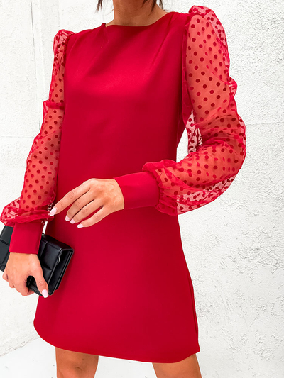 Royalfashion Klasické dámské šaty ke kolenům v červené barvě