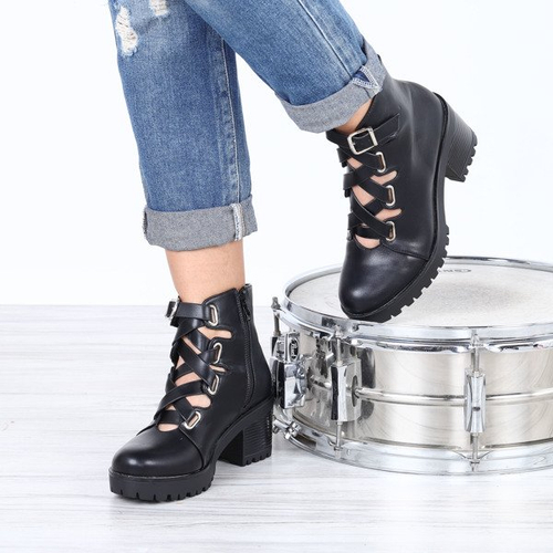 Czarne botki Debbie - Obuwie