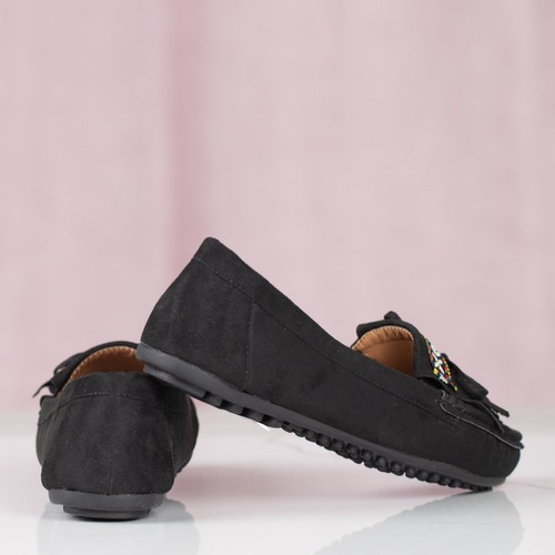 Чорні мокасини Kaddo з бахромою - Взуття