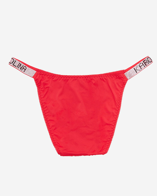 Жіночі червоні трусики з декоративними смужками - Нижня білизна
