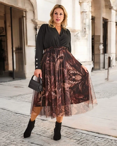 Dvouvrstvá střední sukně Royalfashion pro ženy
