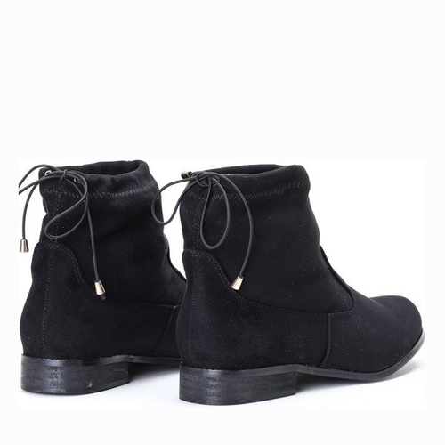 Zamszowe, czarne botki - Obuwie