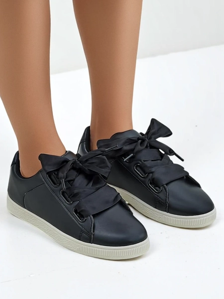 Royalfashion dámské ekologické kožené tenisky s dekorativními tkaničkami Etti