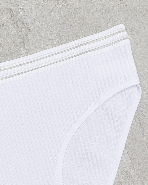 Білі бавовняні жіночі трусики в смужку - Нижня білизна