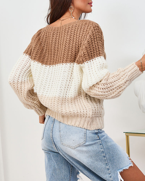 Светр жіночий у смужку Royalfashion коричневий