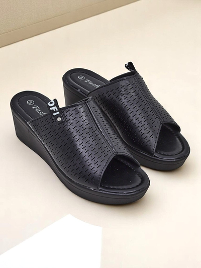 Royalfashion Dámské pantofle na klínku Luna Wedge