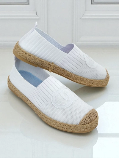 Dámské espadrilky Calista Biancha – bílé ploché z eko semiše, italský styl