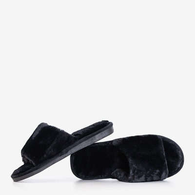 Černé dámské kožené pantofle Ramane - obuv