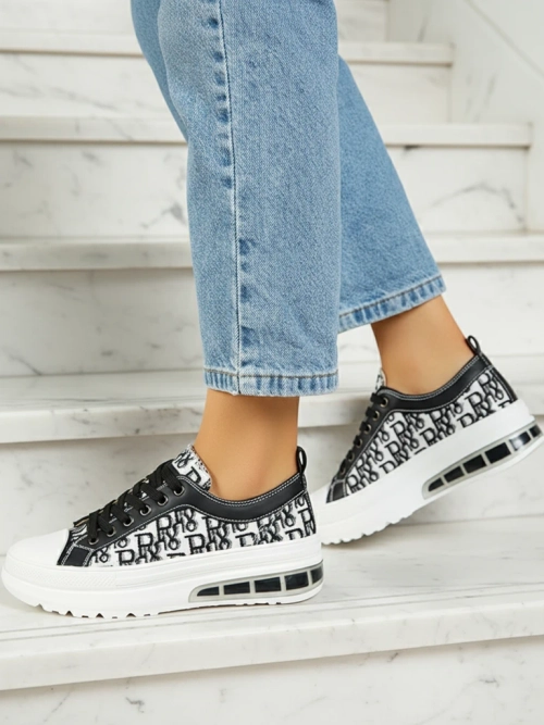 Sneakers Livia в Чорно-Білому Кольорі з Платформою