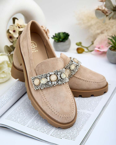 Royalfashion Жіночі мокасини з кольоровими цирконами Nel